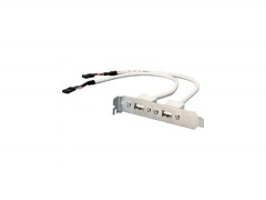 USB Adapter<br />
PC-Slotblech 2x USB-A-Kupplung <-> 2x  5pol Pfostenverbinder Mainboard, 15cm
